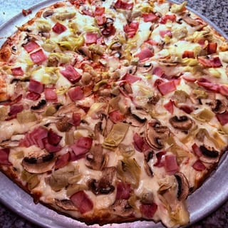 14" GF ARTICHOKE/HAM/MUSHROOM CAULIFLOWER